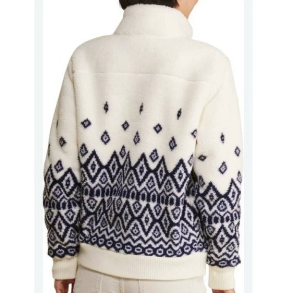 Never Worn! Vineyard Vines Women’s Fair Isle Quarter Zip Lush Teddy Shep Shirt - Picture 2 of 7